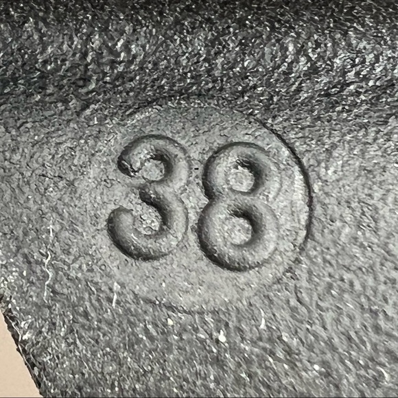 Piampiani Gun Metal And Black Leather Cork Platform Sandals Size 38 Women’s - Picture 4 of 10